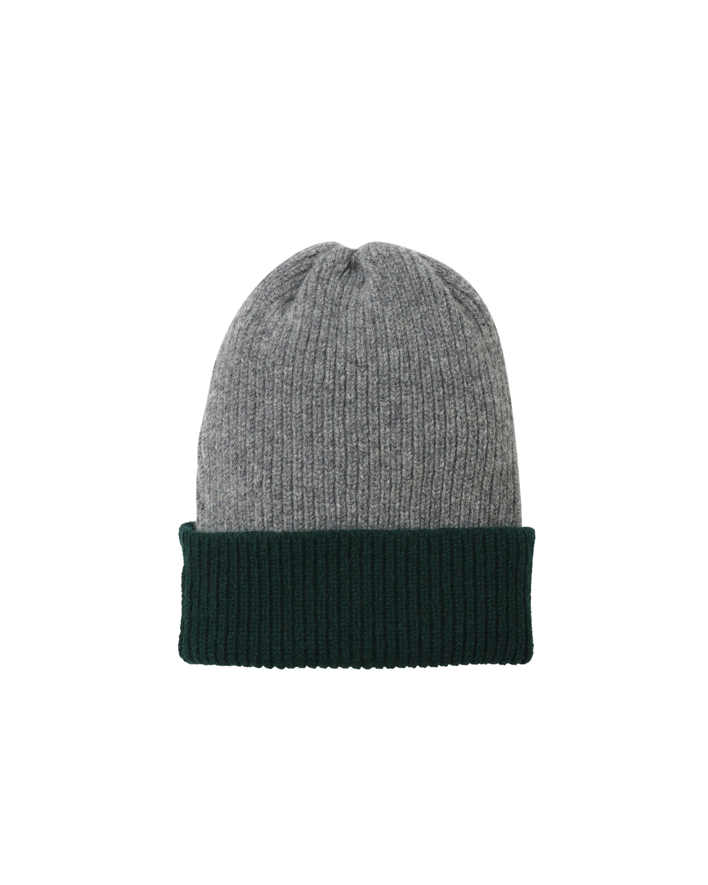 Contrast rib lambswool hat