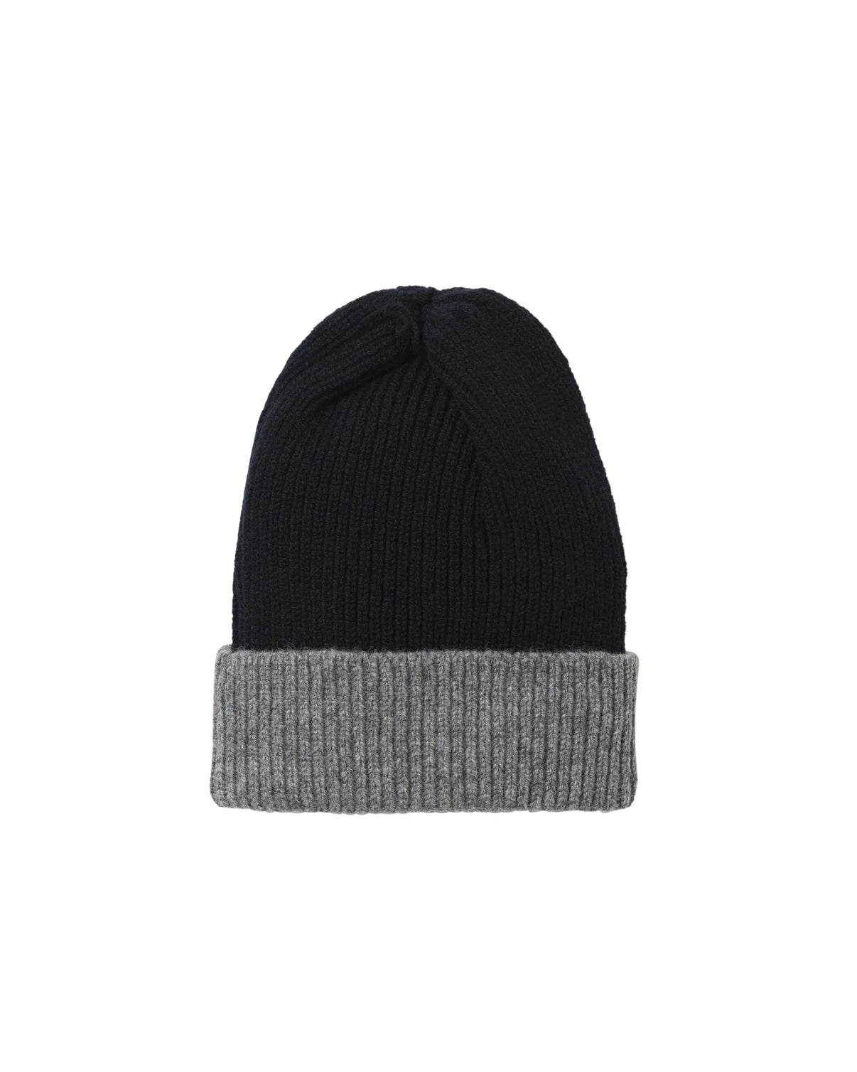 Contrast rib lambswool hat