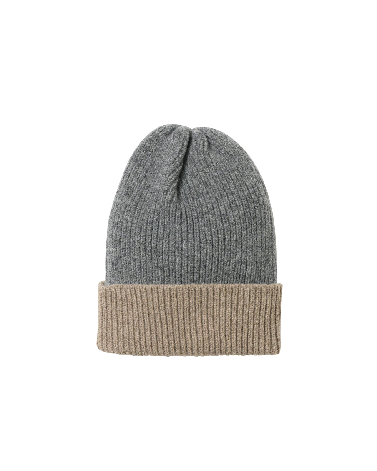 Contrast rib lambswool hat